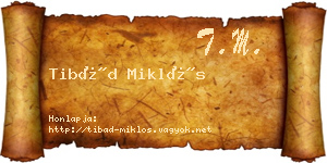 Tibád Miklós névjegykártya